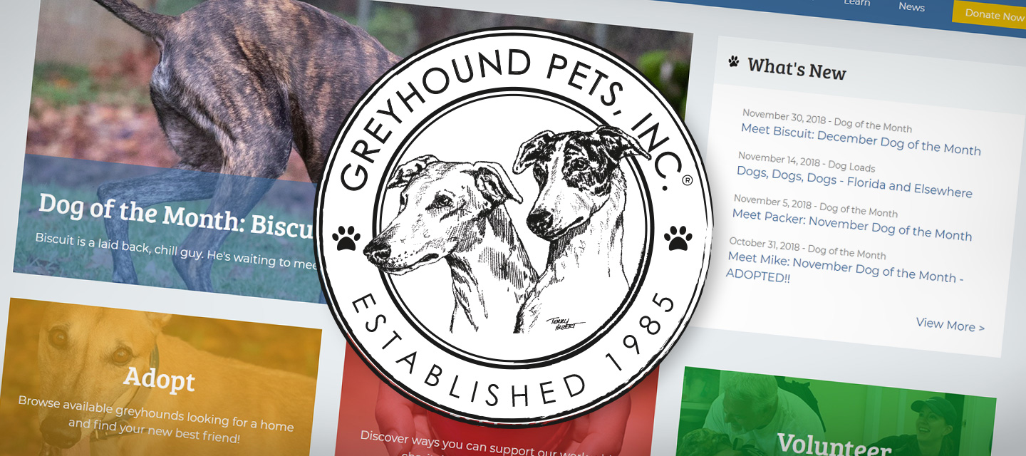 A New Nonprofit Website and Logo for Greyhound Pets